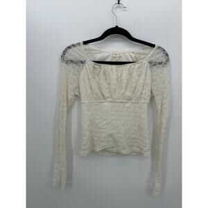 Y2K Lace Babydoll Top Fairy Whimsigoth Bratz Sheer Grunge Dainty Women Sz M